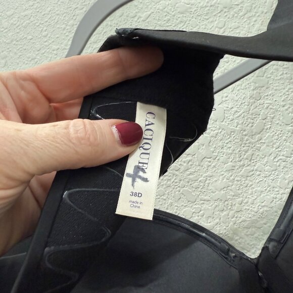 Cacique Bare Solution Black Multi Way Strapless Adjustable Bra Womens 38D NEW - Picture 4 of 7